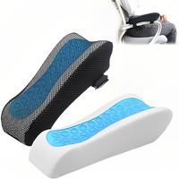 Hannea 2Pcs Chair Armrest Pads For Office Chair Gaming Chair Armrest Cover Cooling Gel Ergonomic Elbow Pillow Memory Foam Arm Rest Pads Pressure Relief Thick Arm Support Cushion, Black