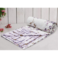 Trance Home Linen Pure Cotton Reversible Dohar Double Bed Size | AC Blanket Comforter | Soft Light-Weight Bed Blanket (84 x 88 inch, Akira Lavender, Pack of 1)