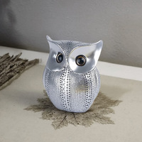 Xtore Modern Classy Lucky Owl Resin Art Figure Showpiece (Silver), 1 Piece