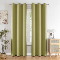 HOMEMONDE 71% Room Darkening Blackout Window Curtains 5 Feet - Thermal Insulated, Noise Reduced, Heavy Curtain, Set of 2, Avacado Green (60 Inches)