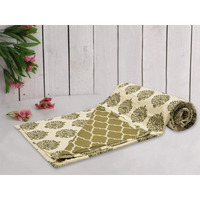 Trance Home Linen Pure Cotton Reversible Dohar Double Bed Size | AC Blanket Comforter | Soft Light-Weight Bed Blanket (84 x 88 inch, Damask Forest Green, Pack of 1)