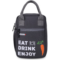 Wooum Lunch Bag, Tiffin Bag, Travel Lunch Pouch, Food Storage Bag with Handle for Office, College, School, Water Resistance Material (Size 11x7.5x4inch, Dark Grey)