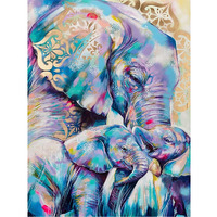 HASTHIP Elephant Diamond Painting Kit with Round Diamonds, 5D Diamond Painting Kit for Adults & Kids, 30 X 40cm Full Drill Elephant Gem Art Painting Kit for Home Wall Decor Gifts (12x16inch)