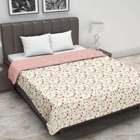 Trance Home Linen Pure Cotton Reversible Dohar Single Bed Size | AC Blanket Comforter | Soft Light-Weight Bed Blanket (56 x 88 inch, Summer Dreams Peach, Pack of 1)