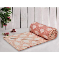 Trance Home Linen Pure Cotton Reversible Dohar Single Bed Size | AC Blanket Comforter | Soft Light-Weight Bed Blanket (56 x 88 inch, Royale Peach Cream Reversible, Pack of 1)