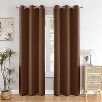 HOMEMONDE Blackout Curtains 97% Room Darkening - 9 Feet Long Door Curtain Drapes Thermal Insulated Thick Panels, Pack of 1 Dark Brown - 108 Inches