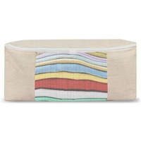 HOLLO Cotton Saree Bags Saree Storage Bags With Zip Cover Lehenga Covers With Zip Saree Organizer For Women Dresses, Sarees, Lehengas for Wardrobe Organizer(17 x 14 x 7 Inch) (PACK OF 1)