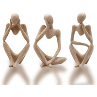Mariners Creation Premium Home Decor showpiece- Set of Three Modern Art Thinker showpiece for Living Room | Home Decor Items | House Warming Gift 9x6x12.5cm