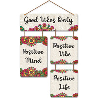Art Vibes Good Vibes Only Decorative Wall Art Mdf Wooden Wall Hanging For Living Room | Bedroom | Home Decor | Office | Gift | Quotes Items House Decoration | Modern Art (Wh 6510N)