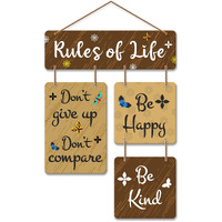 Art Vibes Rules Of Life Decorative Wall Art Wooden Wall Hanger For Living Room | Bedroom | Home Decor | Office | Gifts | Quotes Items | Wall Hanging For Home Decoration | Modern Art (Wh_6507N)
