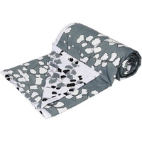 Trance Home Linen Pure Cotton Reversible Dohar Toddler Size | Cotton AC Quilt for Babies | Infants - New Born | Soft Light-Weight Bed Blanket 0-4 Years kids (140cm x 100cm, Grey White Leaves Abstract)