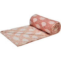 Trance Home Linen Pure Cotton Reversible Dohar Toddler Size | Cotton AC Quilt for Babies | Infants - New Born blanket | Soft Light-Weight Bed Blanket 0-4 Years kids (140cm x 100cm, Royal Peach Cream)