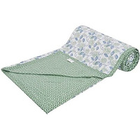 Trance Home Linen Pure Cotton Reversible Dohar Toddler Size | Cotton AC Quilt for Babies | Infants - New Born blanket | Soft Light-Weight Bed Blanket 0-4 Years kids (140cm x 100cm, Spring Green)
