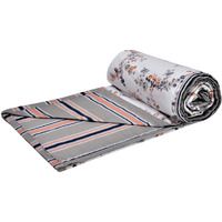 Trance Home Linen Pure Cotton Reversible Dohar Toddler Size | Cotton AC Quilt for Babies | Infants - New Born blanket | Soft Light-Weight Bed Blanket 0-4 Years kids (140cm x 100cm, Grey Peach)