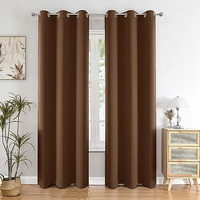 HOMEMONDE Blackout Curtains 97% Room Darkening - 7 Feet Door Curtain Drapes Thermal Insulated Thick Panels, Pack of 1 Dark Brown - 84 Inches