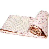Trance Home Linen Pure Cotton Reversible Dohar Toddler Size | Cotton AC Quilt for Babies | Infants - New Born blanket | Soft Light-Weight Bed Blanket 0-4 Years kids (140cm x 100cm, Beige Pink)