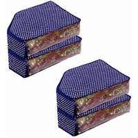 Homestrap Cotton Quilted Blouse Cover - Pack of 4 - Navy Blue