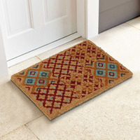 HOKIPO 40X60 Cm Natural Coconut Coir Rectangular Mat For Entrance With Antislip Pvc Backing, Green (In-470-Gr), 60 Cm, 40 Cm