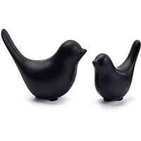 Xtore Creative Black Birds Matte Figurines Home Decorations Accessories (Pack of 2, Black)