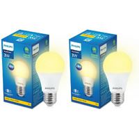 PHILIPS 3-watt LED Bulb | AceSaver LED Bulb | Base: E27 Light Bulb for Home | Warm White, Pack of 2