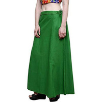 Ridhi and Sidhi Womens Cotton Best Plain Solid Indian Stitched Saree Petticoats (Green, 40)