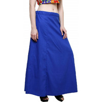 Ridhi and Sidhi Womens Cotton Plain Solid Stitched Saree Petticoats (Navy Blue, 40)