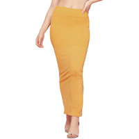 Clovia Womens Petticoat Style Saree Shapewear with Side Slit (SW0023P07_Yellow_L)