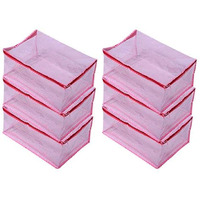Kuber Industries 6 Piece PVC Saree Cover Set, Pink