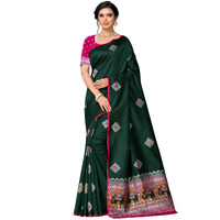Shiv Textiles Banarasi Silk Saree For Women With Unstitched Blouse Piece Women Ethnic Sarees Collection - (Dark Green)