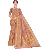 Glory Sarees Womens kanchipuram Art Silk Saree With Blouse Piece (kara115copper_Copper)