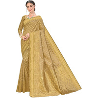 Glory Sarees Womens Jacquard Art Silk Kanchipuram Saree (kara115gold_Gold)