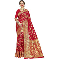 Glory Sarees Womens Art Silk Kanchipuram Saree (kara115red_Red)