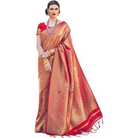 Akhilam Womens Banarasi Silk Saree With Blouse Piece (Kanjivaram Silk Saree Kmbh123006_Red)