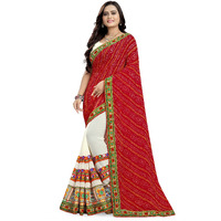 arriva fab Womens Embroiderded Pure Georgette Saree With Blouse Piece (Riva932__Blue)