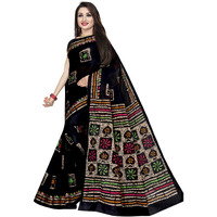 TAMAIRA FASHION Womens Plain Weave Pure Cotton Saree Without Blouse Piece(AB12_Black)