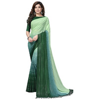 Pratham Blue Womens Silk Saree With Blouse Piece (PB-228_Green)