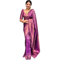 Yashika Womens Art Silk Standard Length Saree (Nistha Purple