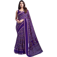 SIRIL Womens Dola Silk Varli Printed Sequence And Zari Border Saree With Unstitched Blouse Piece (3636S214_Violet)