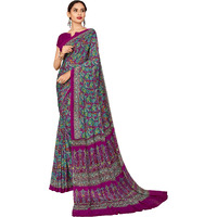 Vimla Womens Grey Crape Silk Uniform Saree with Blouse (6449_Grey)