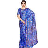 MIMOSA Womens Art Silk Saree Kanjivaram Style Color: Blue