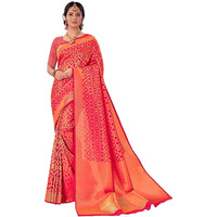 Pujia Mills womens kanjivaram pure banarasi silk saree kanchipuram saree (Rani)