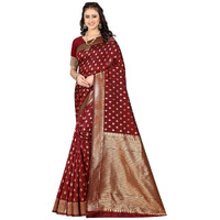 Sugathari Womens Banarasi Saree Pure Kanjivaram Silk Saree Soft new ladies 2023 Design Wear Pattu Sarees Latest Cotton Party Sari collections With Blouse Piece for Wedding sadi (SAM PARI-180 MAROON)