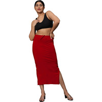 Jaanvi fashion Womens Cotton Mermaid Saree Shapewear,Petticoat,Skirt, Comfortwear (Mermaid-Cherry-red-m)