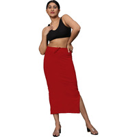 Jaanvi fashion Womens Cotton Mermaid Saree Shapewear,Petticoat,Skirt, Comfortwear (Mermaid-Milano-red-XL)