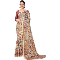 Vimla Womens Multicolor Malgudi Art Silk Uniform Saree with Blouse (2109)