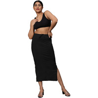 Jaanvi fashion Womens Cotton Mermaid Saree Shapewear,Petticoat,Skirt, Comfortwear (Mermaid-Black-m)