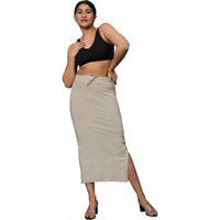 Jaanvi fashion Womens Cotton Mermaid Saree Shapewear,Petticoat,Skirt, Comfortwear (Mermaid-lite-Grey-l)