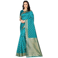 Sugathari Womens Banarasi Saree Pure Kanjivaram Silk Saree Soft new ladies 2023 Design Wear Pattu Sarees Latest Cotton Party Sari collections With Blouse Piece for Wedding sadi (SAM PARI-180 FIROZI)