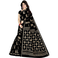 TAMAIRA FASHION Womens Plain Cotton Saree (2347-Black_Black)