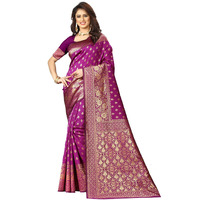 Sugathari Womens Art Silk Purple Kanchipuram Saree (SAN PARI 73 PURPLE)